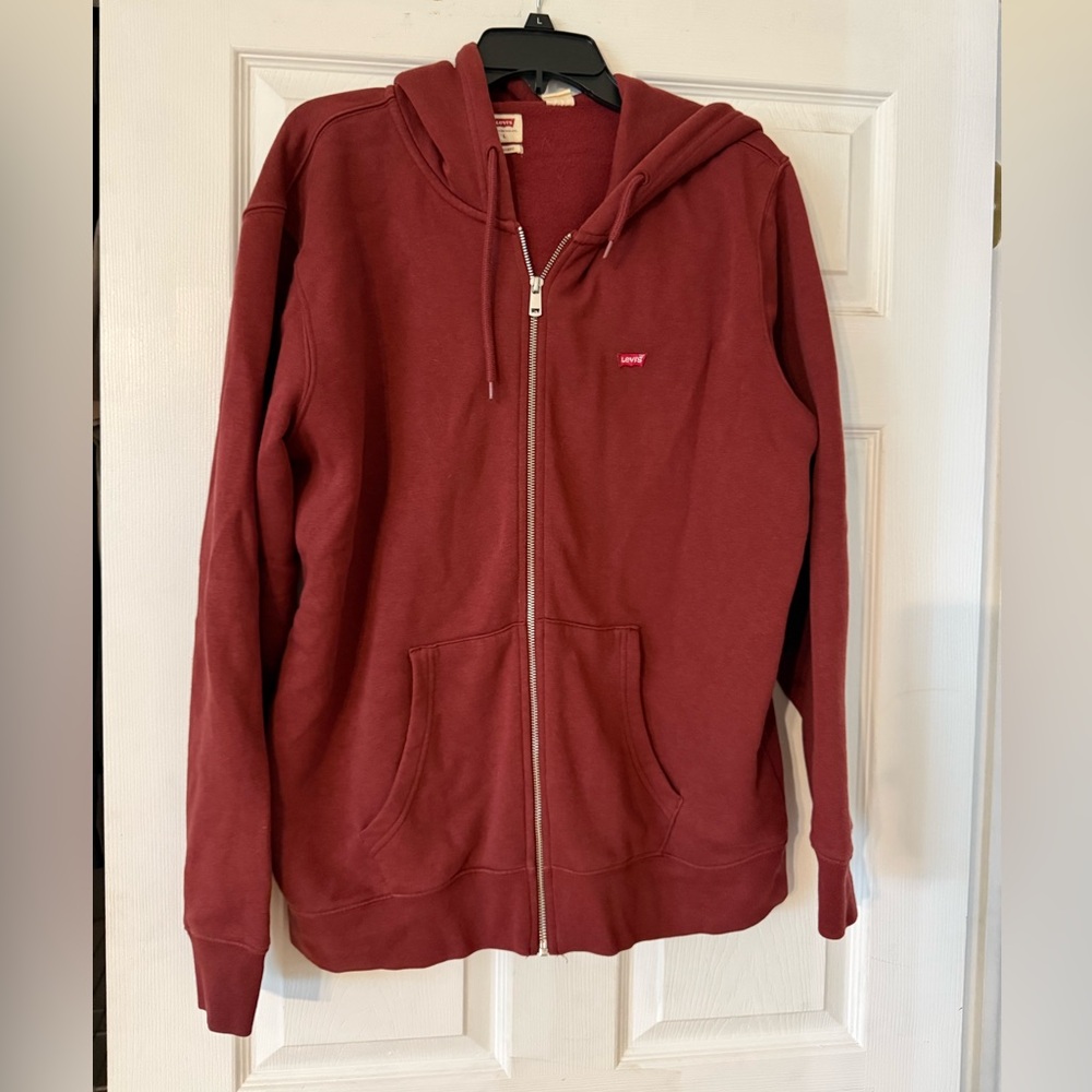 Levi's Burgundy Fleece-Lined Hoodie size Large